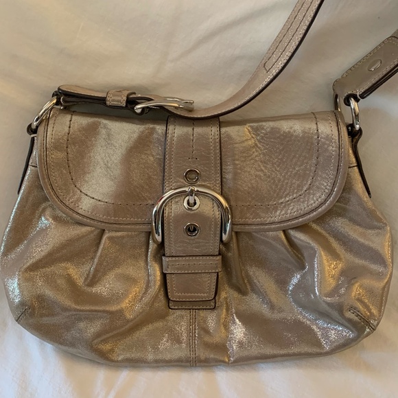 Coach champagne shimmer 'Soho Flap Shoulder Bag' - Picture 1 of 10